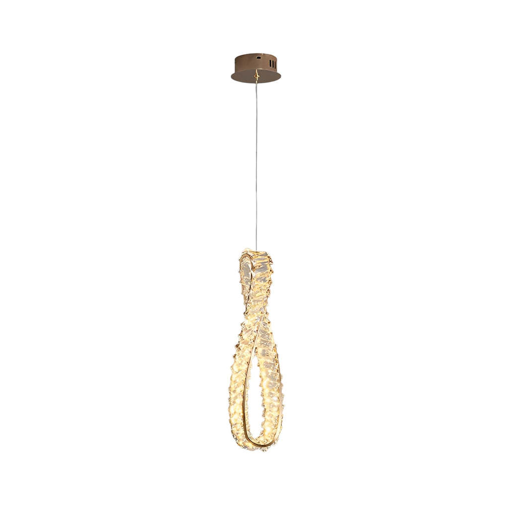 Modern ring circle pendant lighting in crystal glass metal