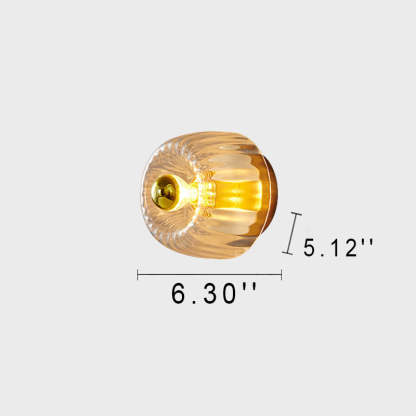 Modern Glass Sun Copper Dual-Purpose Flush Light