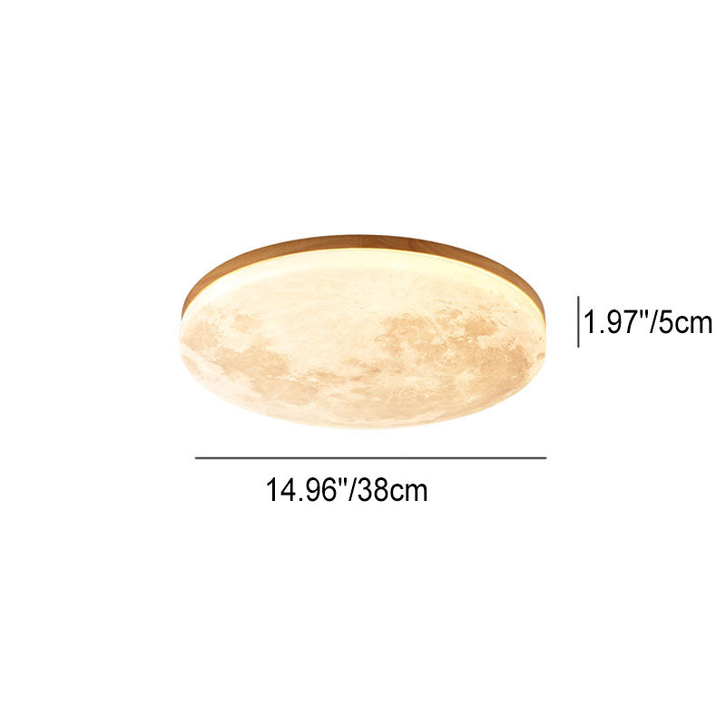 Nordic Minimalist Moon Round Acrylic LED Flush Mount Light