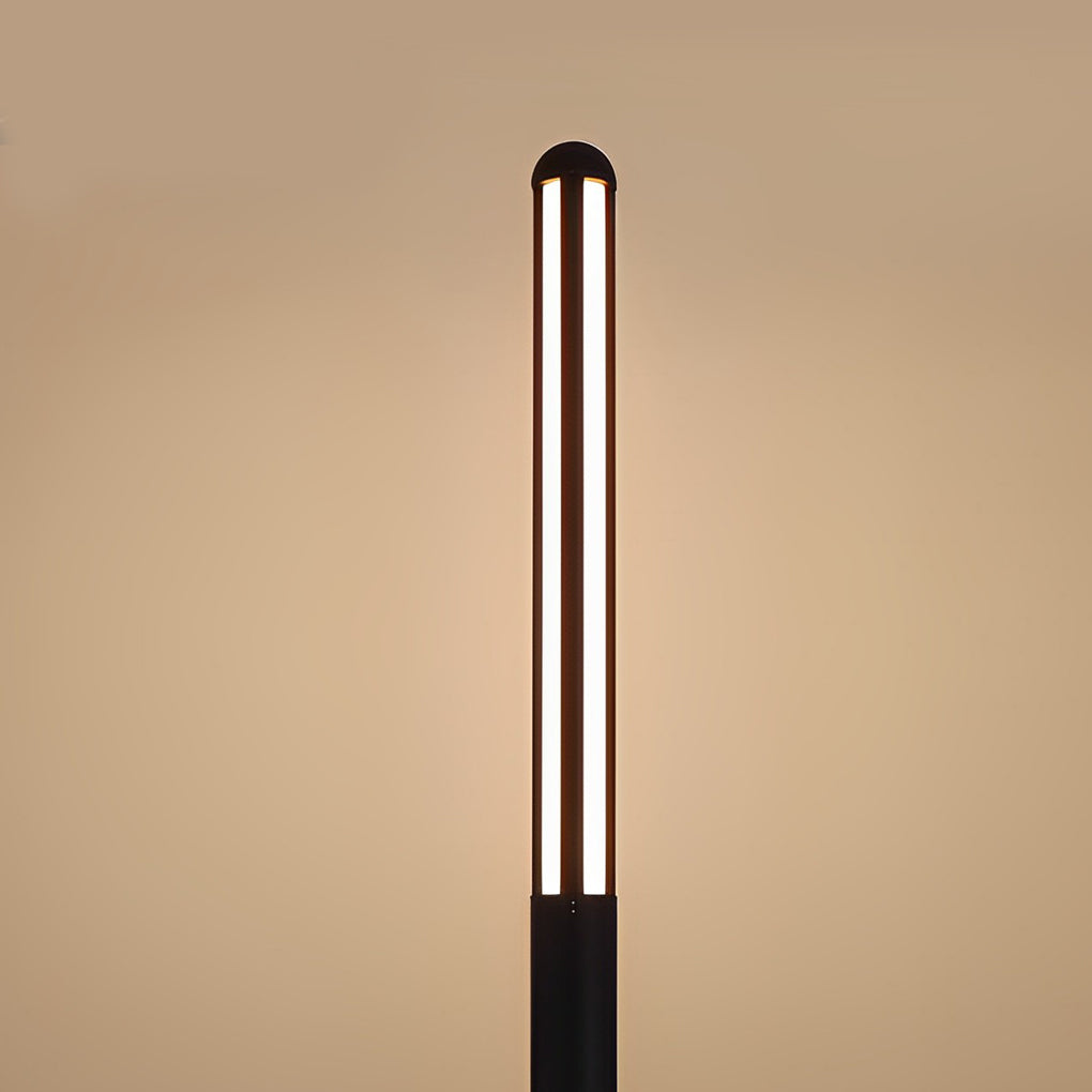 Minimalist Waterproof LED Black Modern Residential Outdoor Pole Lights Yard Lighting-Lighom