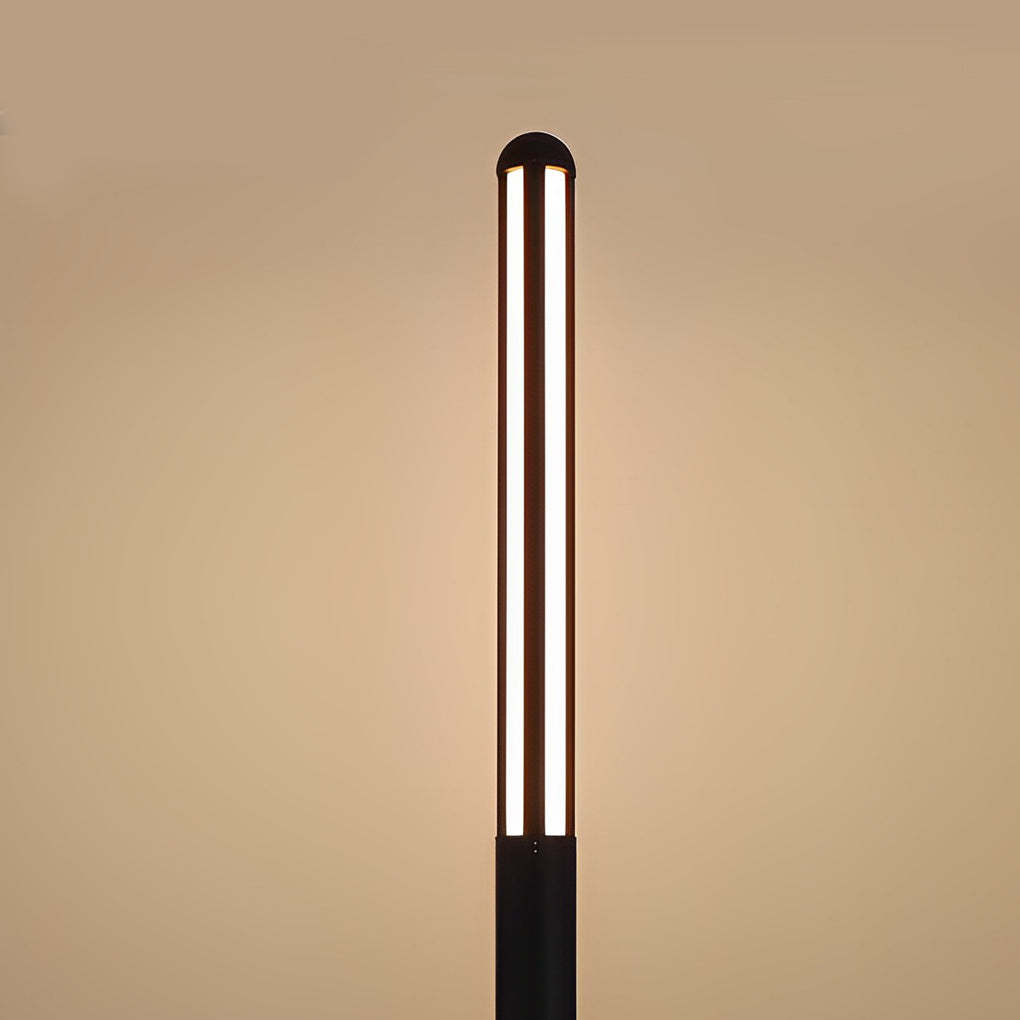 Minimalist Waterproof LED Black Modern Residential Outdoor Pole Lights Yard Lighting-Lighom