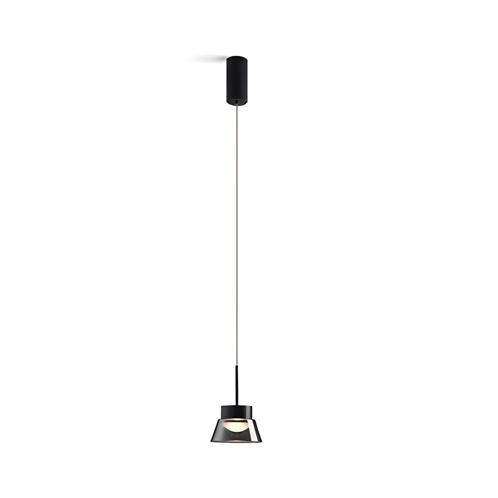 1/2-Light Smoked Gray Glass LED Island Pendant Chandelier