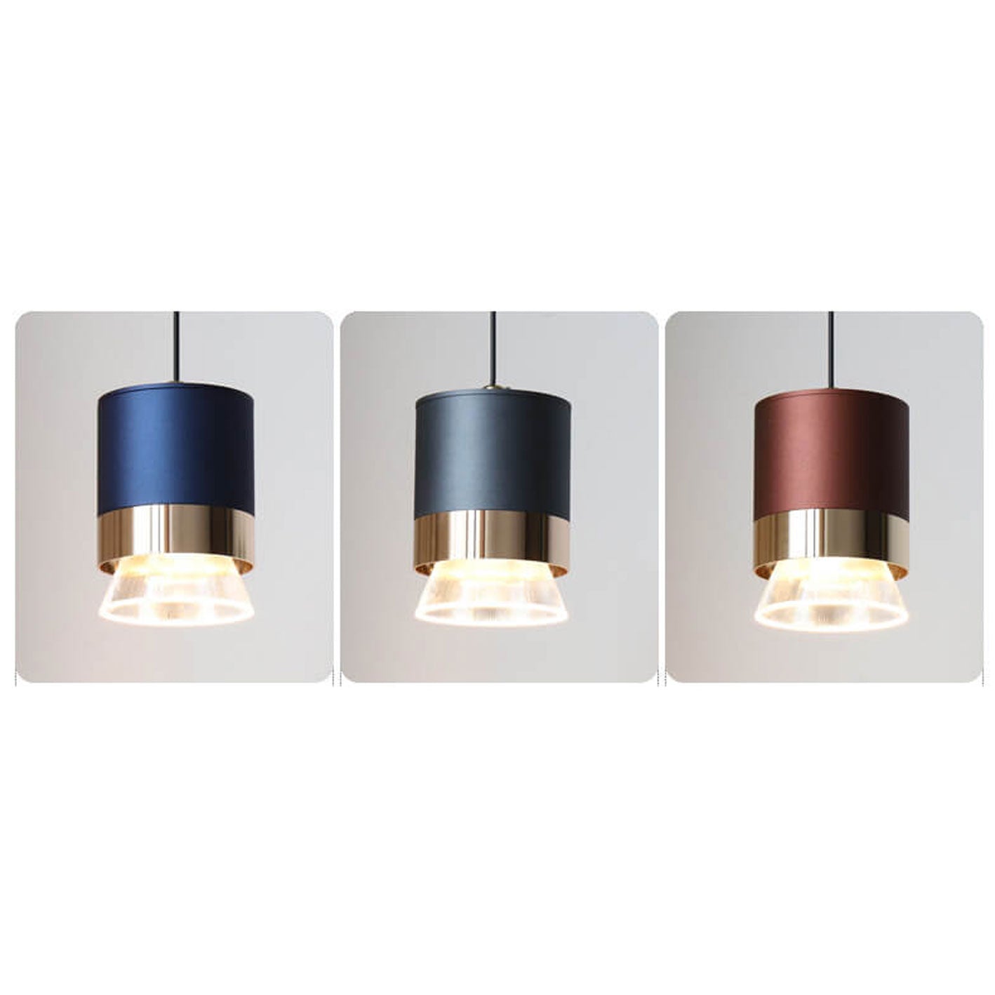 Nordic Cylindrical Aluminum Acrylic LED Pendant Light — Red / White Light (5000K) / 110V-120V For US/CA