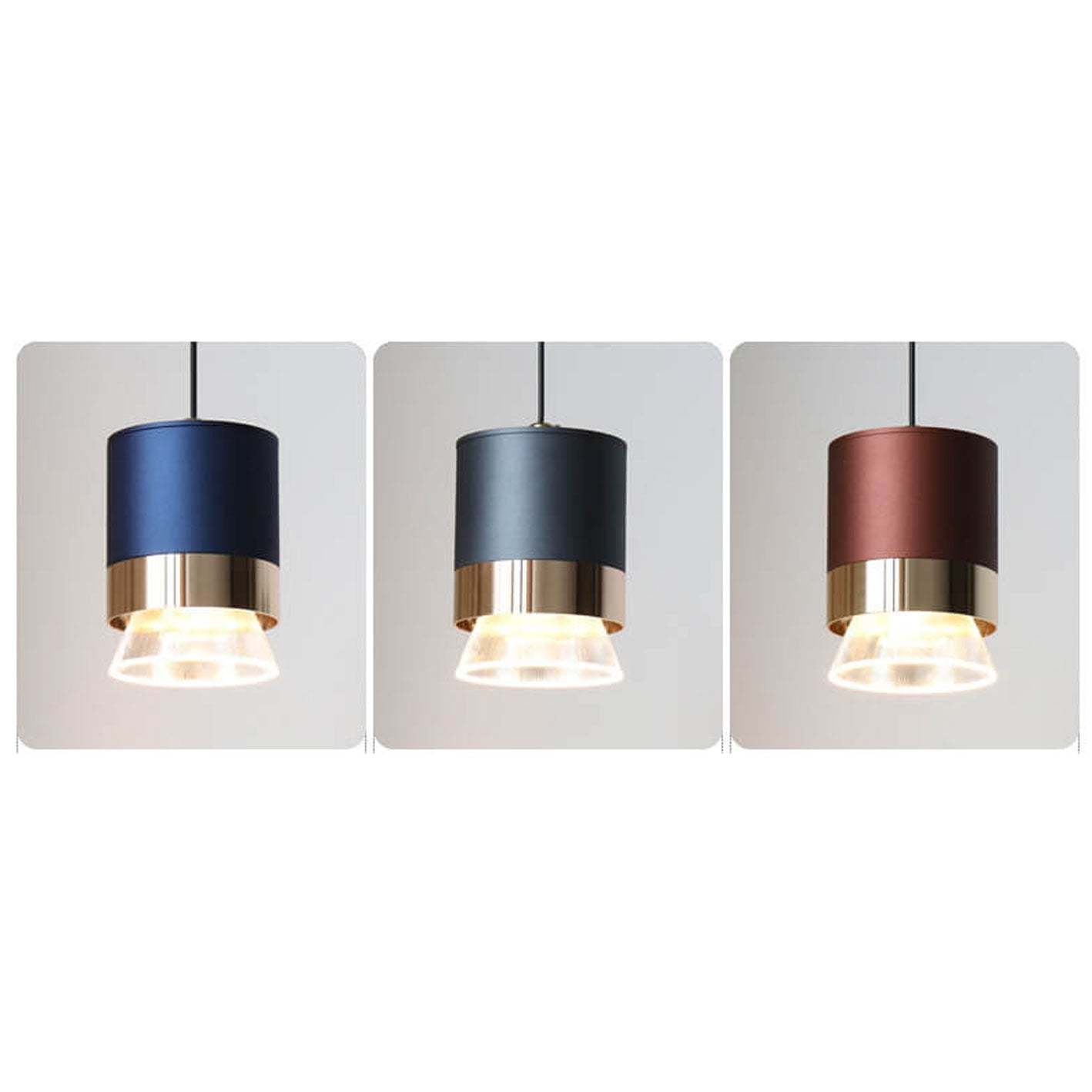 Nordic Cylindrical Aluminum Acrylic LED Pendant Light — Red / White Light (5000K) / 110V-120V For US/CA