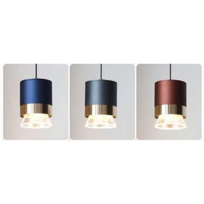 Nordic Cylindrical Aluminum Acrylic LED Pendant Light — Red / White Light (5000K) / 110V-120V For US/CA