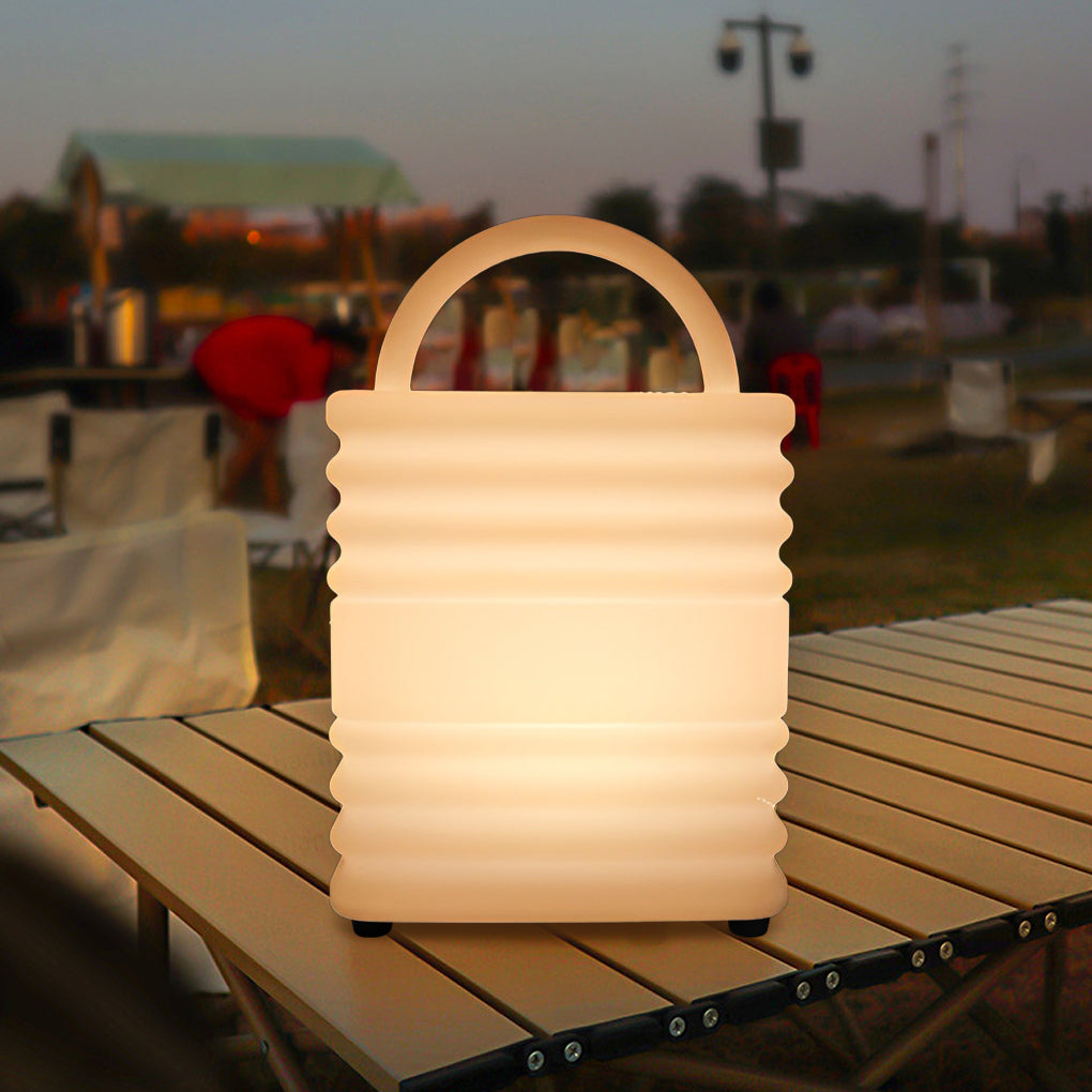 Square Waterproof LED White Modern Portable Outdoor Lantern