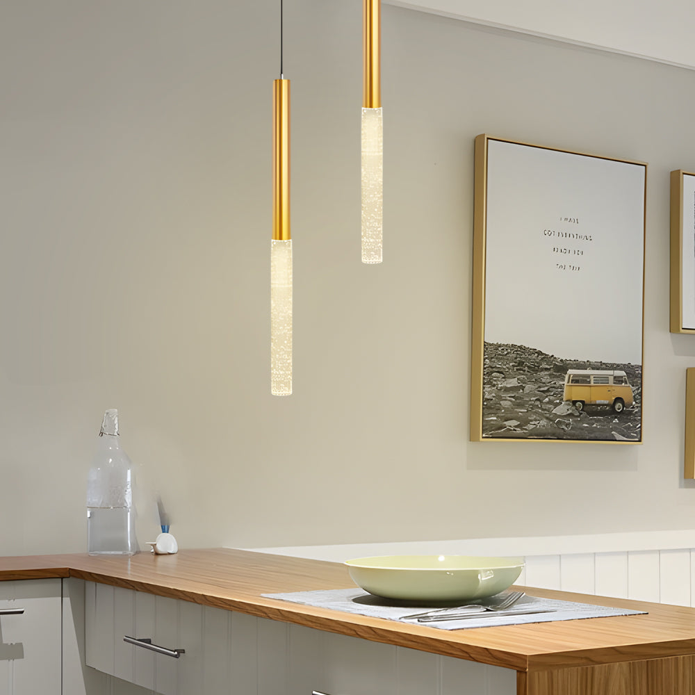 Modern bubble elongated pendant lighting in metal aluminum