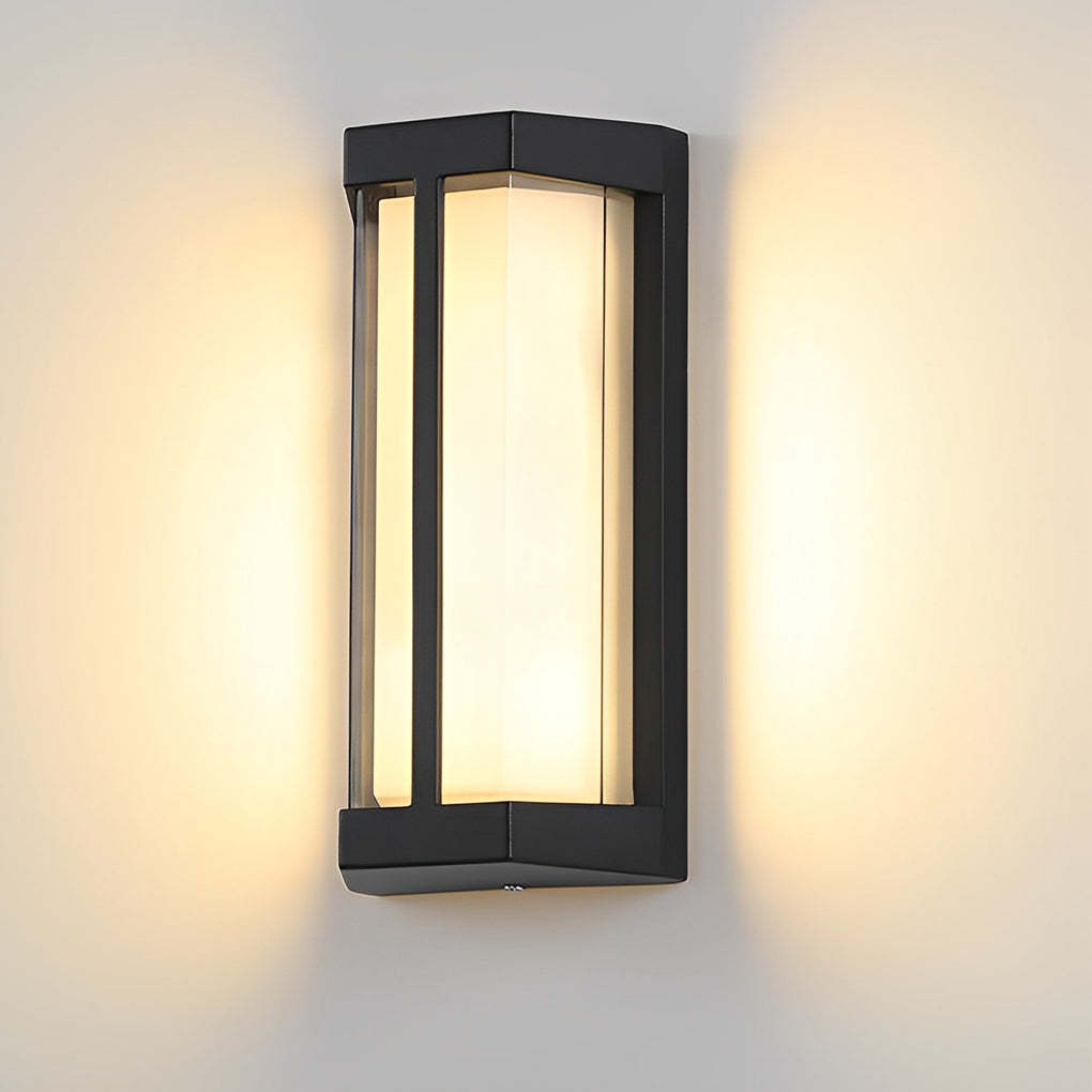 Waterproof Double Acrylic Shade LED Black Modern Outdoor Wall Lights-Lighom