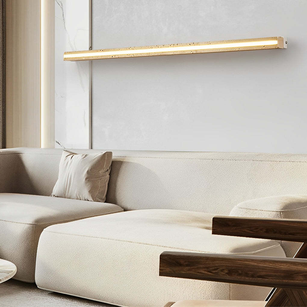 Strip Yellow Travertine LED Dimmable Wabi-Sabi Japanese-Style Wall Lamp-Lighom