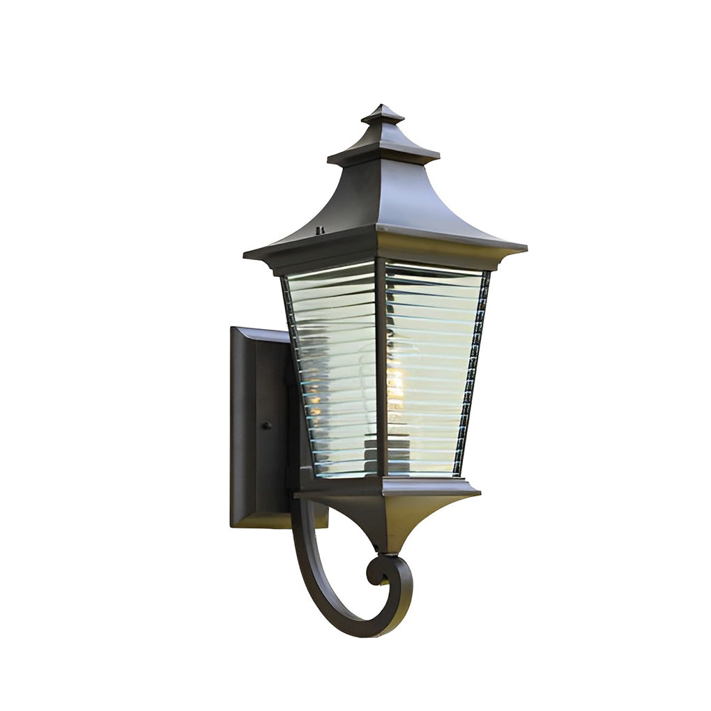 Retro Striped Glass Modern Outdoor Wall Light