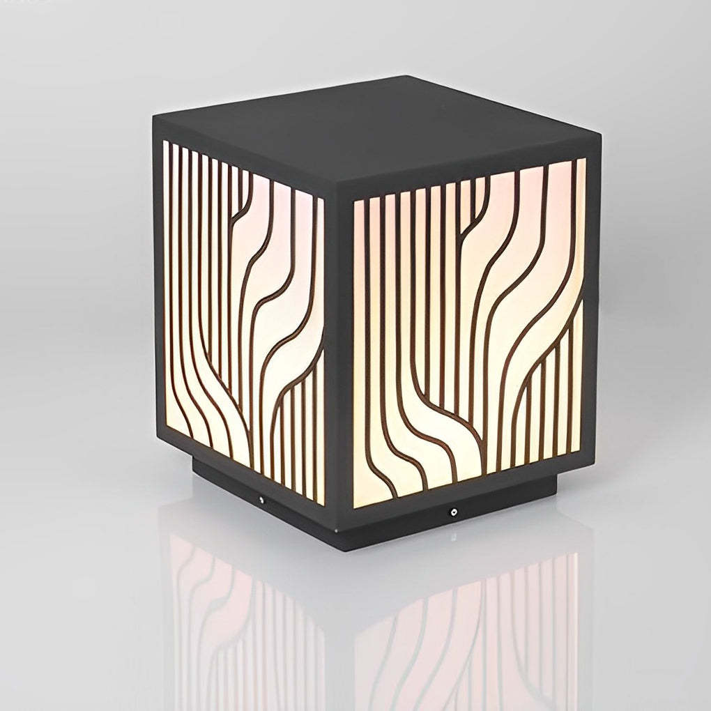 Square Creative LED Waterproof Modern Outdoor Fence Post Lights Pillar Light-Lighom