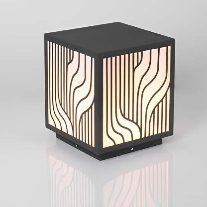 Square Creative LED Waterproof Modern Outdoor Fence Post Lights Pillar Light-Lighom