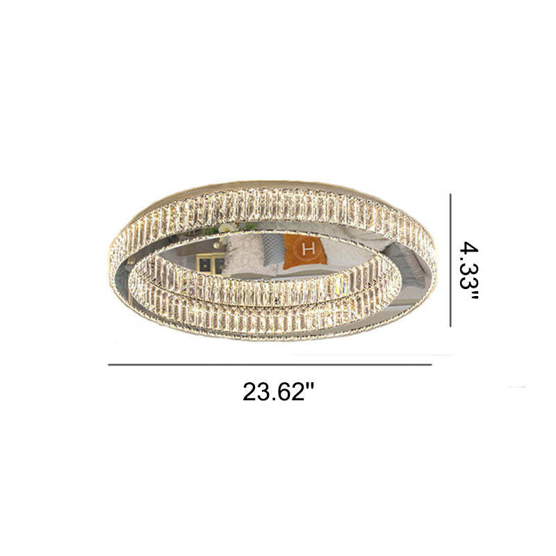 Modern Round Crystal LED Flush Mount Light