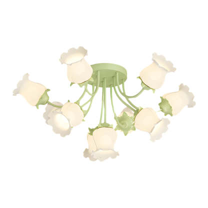 White Flower Dimmable Modern Ceiling Light - Green
