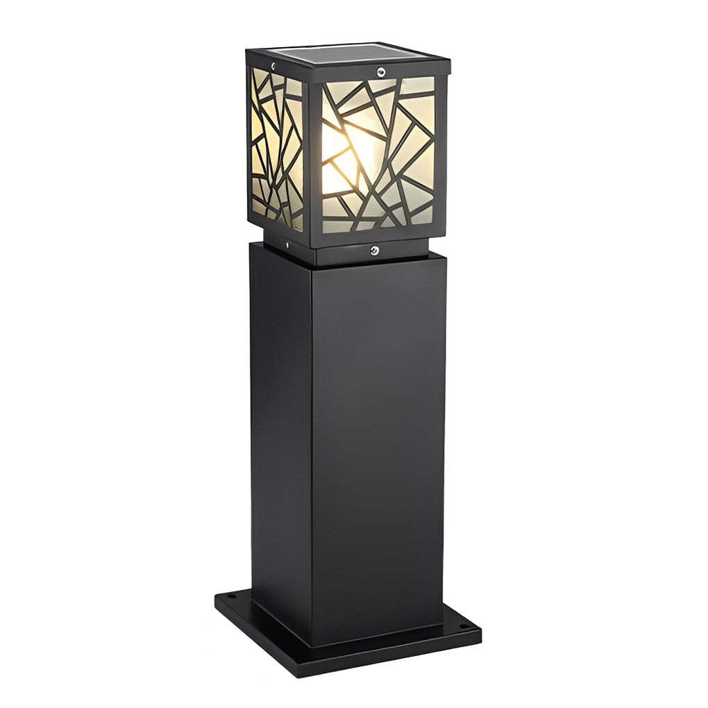 Retro LED Waterproof Black Modern Solar Path Lights Outdoor Lawn Light-Lighom