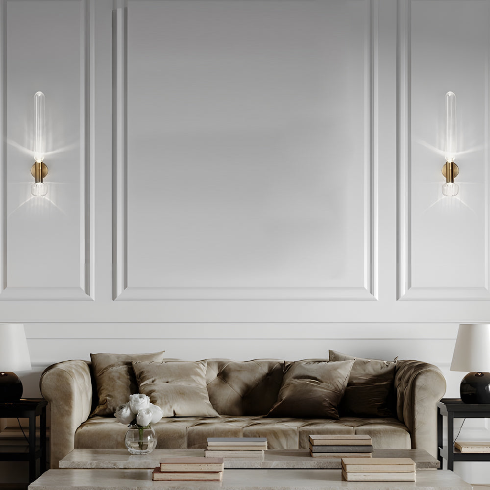 Lighom modern long up-down glass wall sconces — Cool White (6000K)