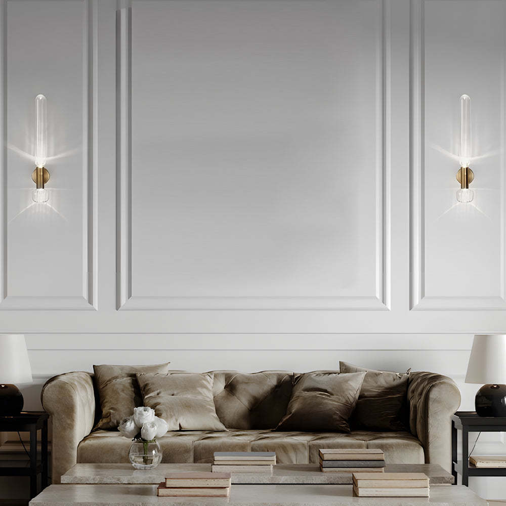 Glass Long Tube up and down Lighting Simple Art Postmodern Wall Light Fixture-Lighom