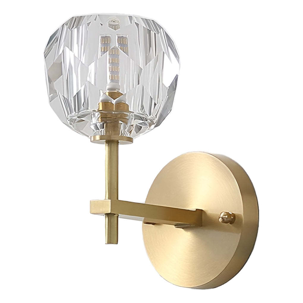 Ball-shaped LED Crystal Gold Postmodern Plug in Sconce Lighting Wall Lamp-Lighom