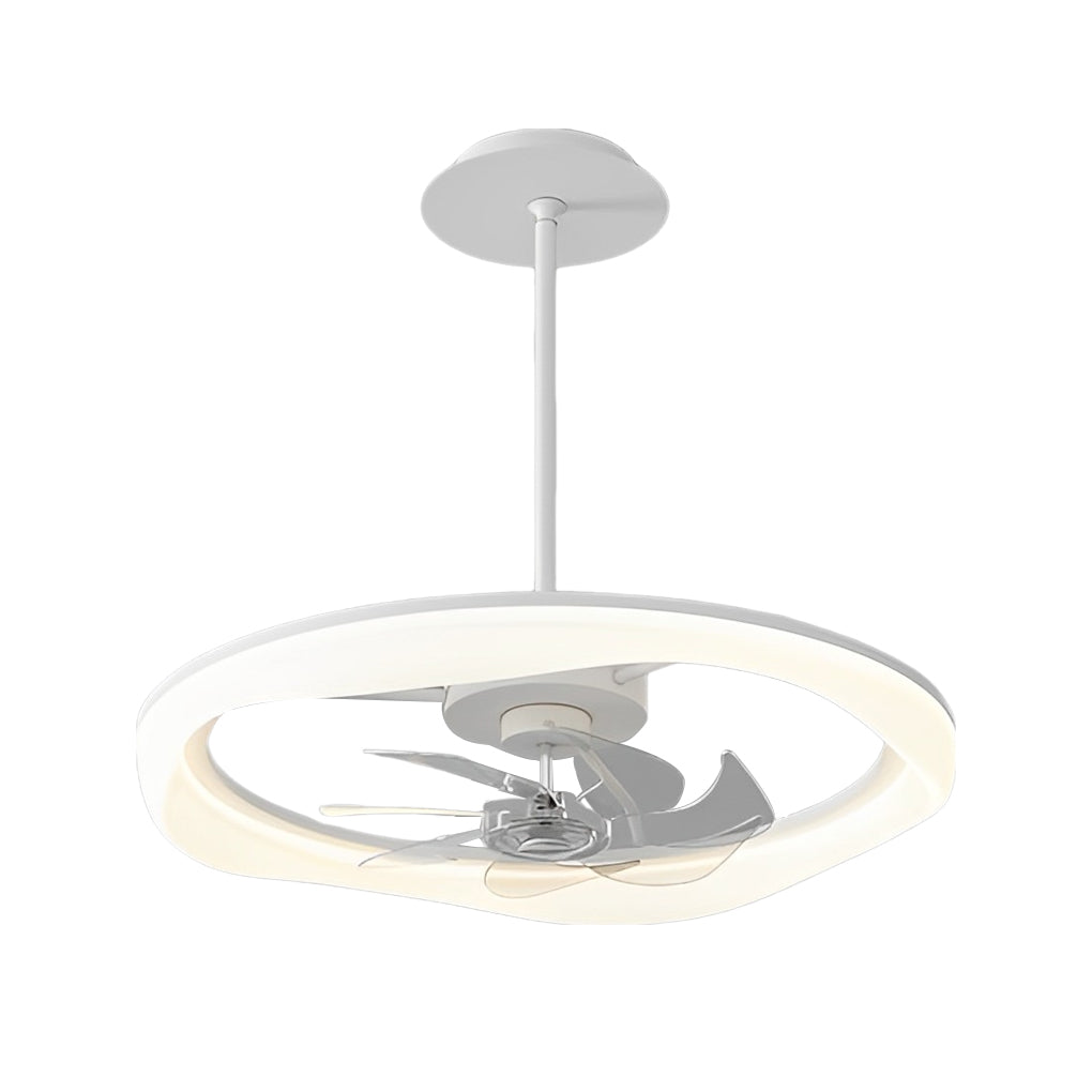 Circular Mute LED Stepless White Modern Ceiling Fan