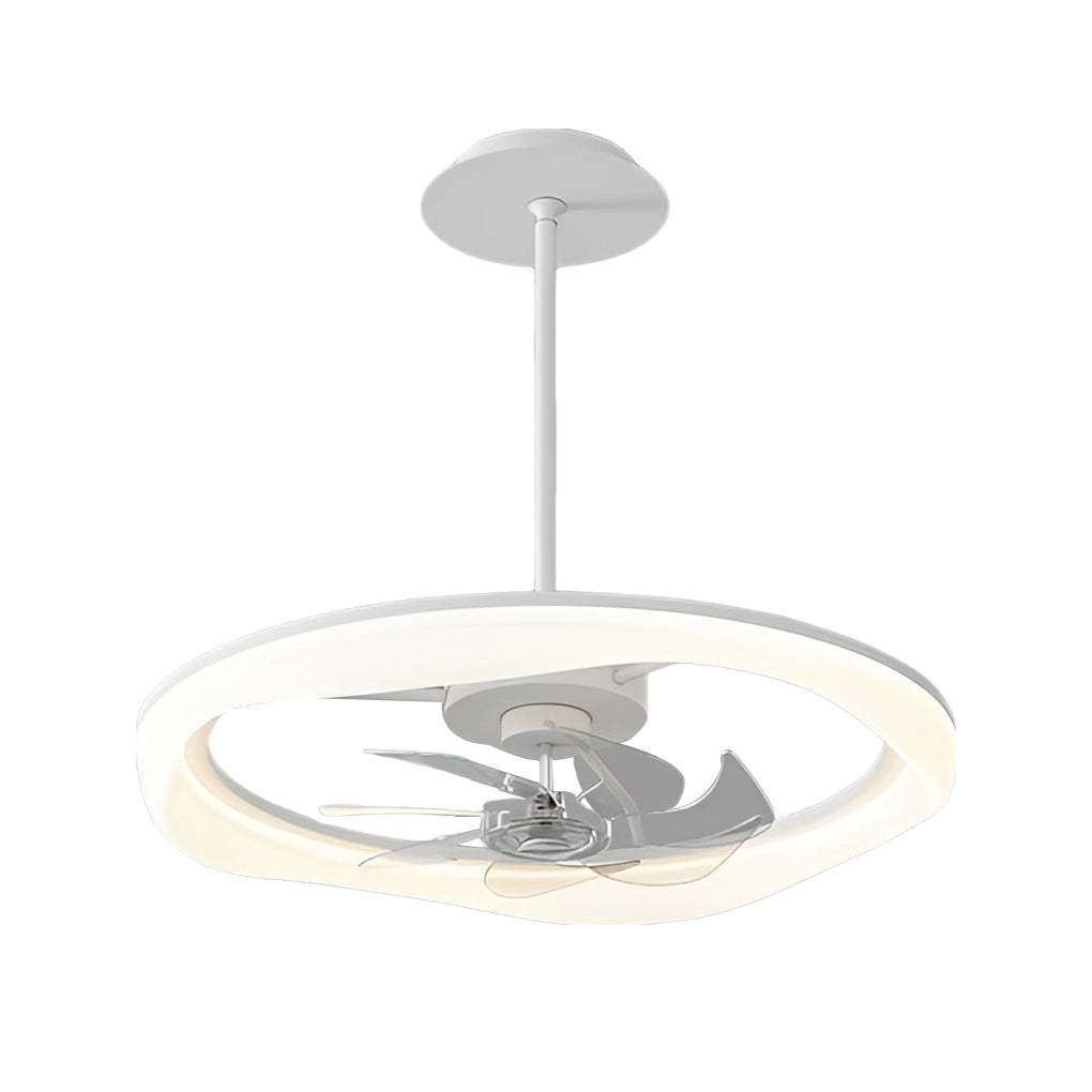 Circular Mute LED Stepless White Modern Ceiling Fan