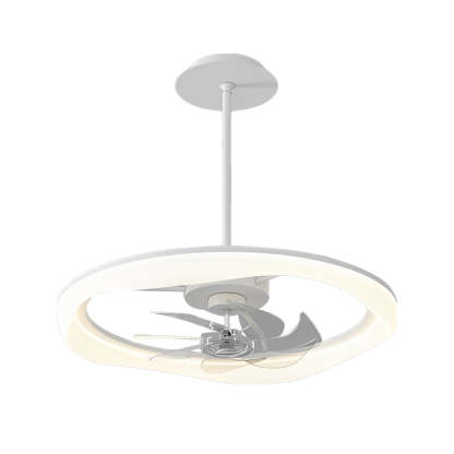 Circular Mute LED Stepless White Modern Ceiling Fan