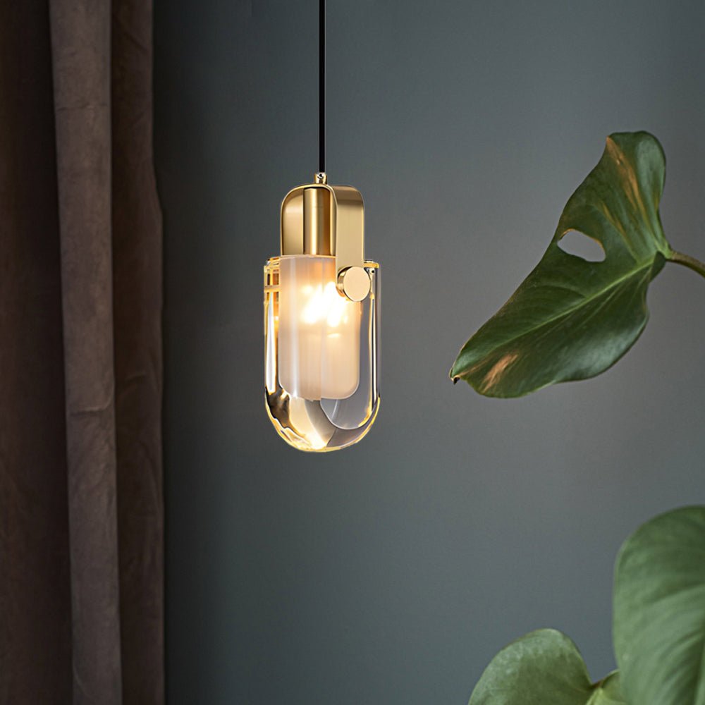 Crystal Shade Copper Dimmable Modern Pendant Light