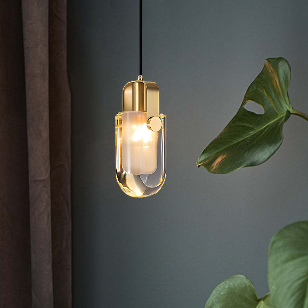 Crystal Shade Copper Dimmable Modern Pendant Light