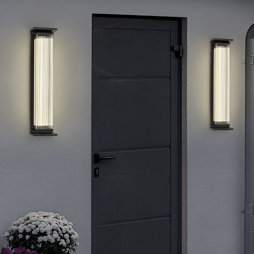 Creative Strip Waterproof Black Modern LED Wall Lamp Outdoor Wall Lights-Lighom