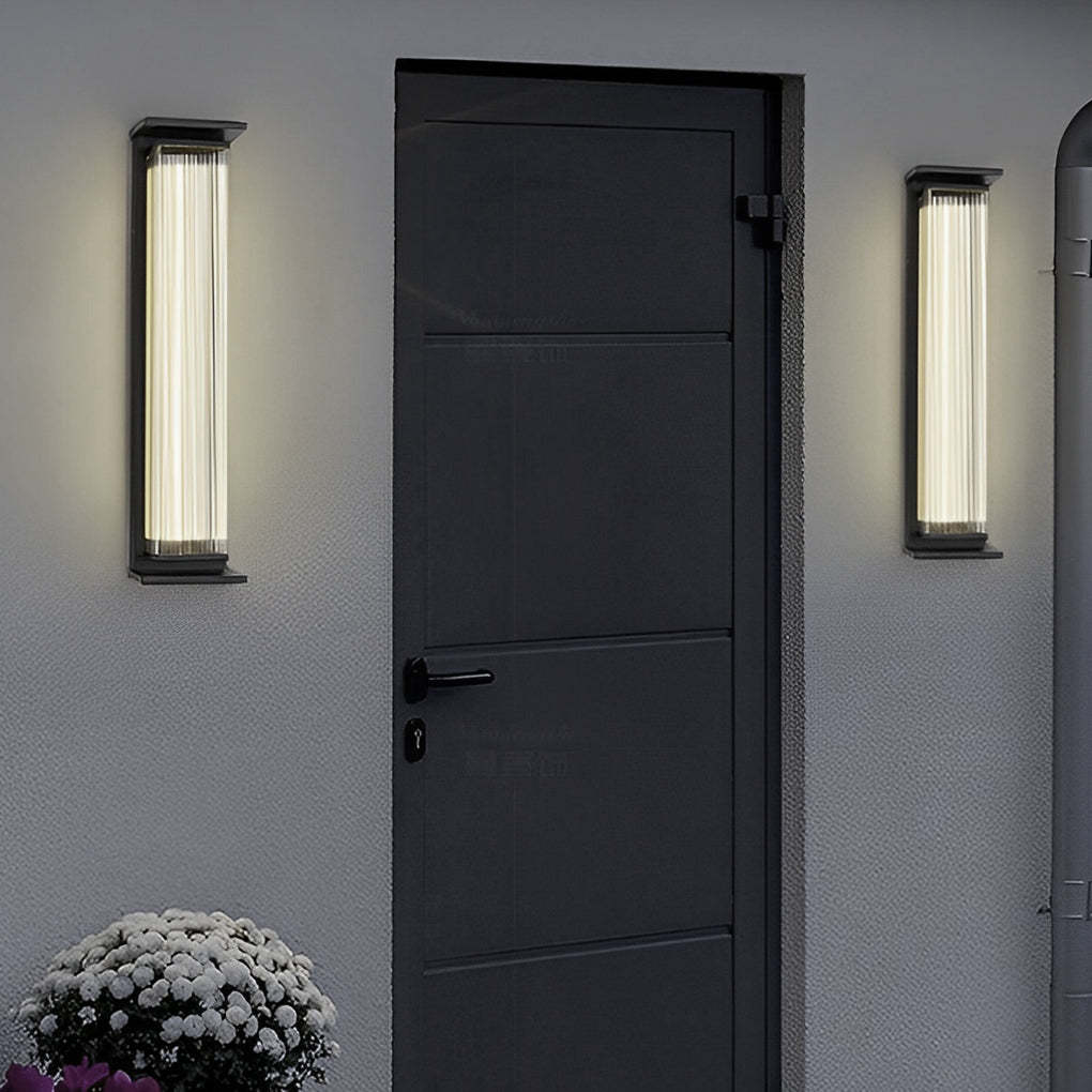 Creative Strip Waterproof Black Modern LED Wall Lamp Outdoor Wall Lights-Lighom