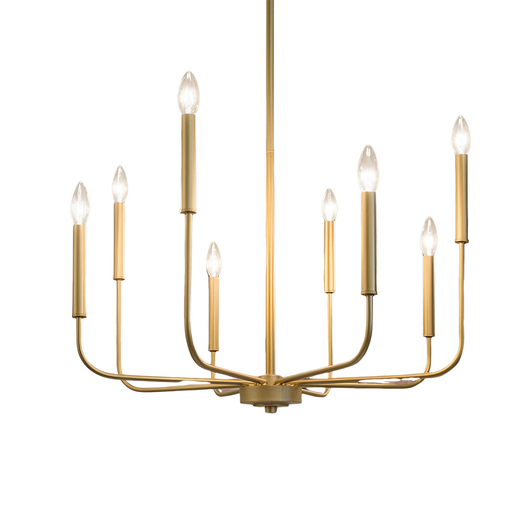 8-Light Candle LED 3-Step Dimming Industrial Chandelier