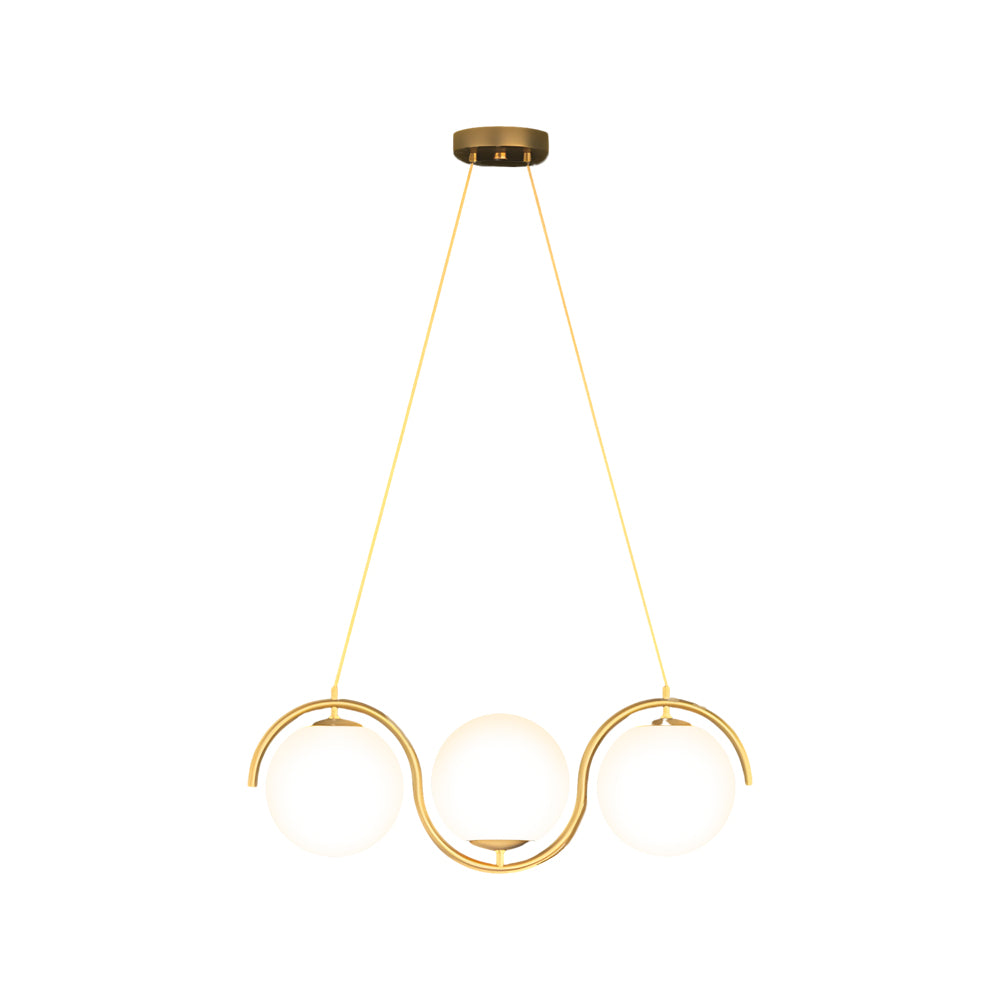 Wavy Linear Ball Glass Island Light