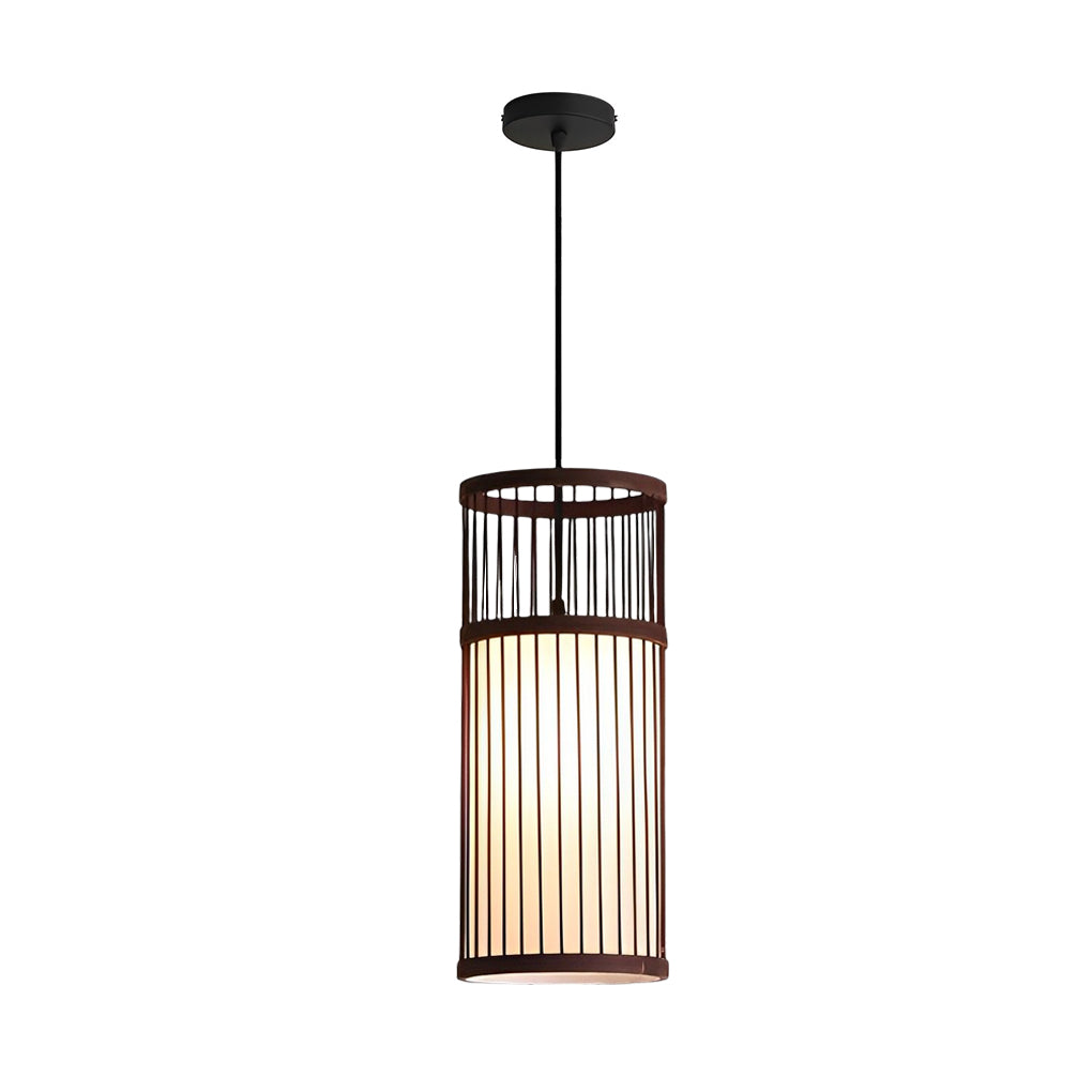 Minimalist Bamboo Hand-Woven LED Retro Pendant