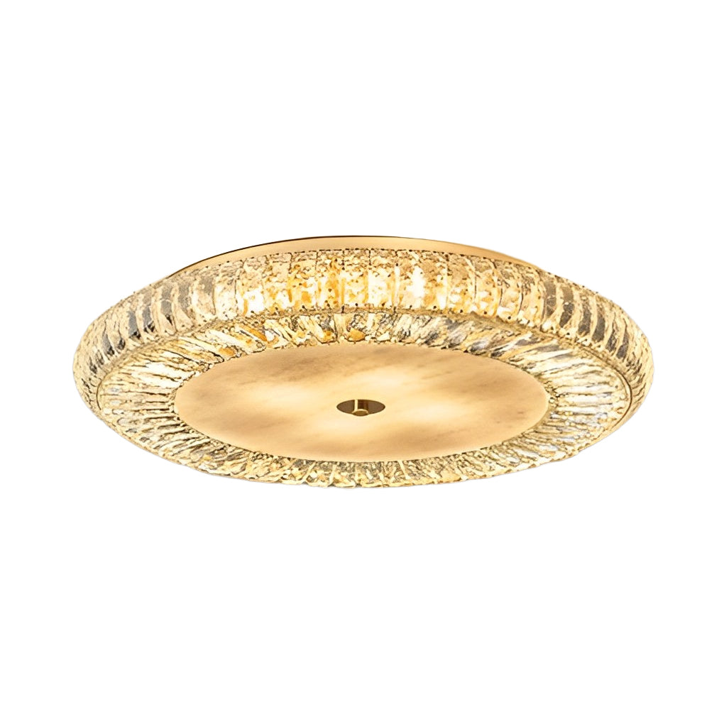 Round Crystal Dimmable Glass Modern Ceiling Fixture