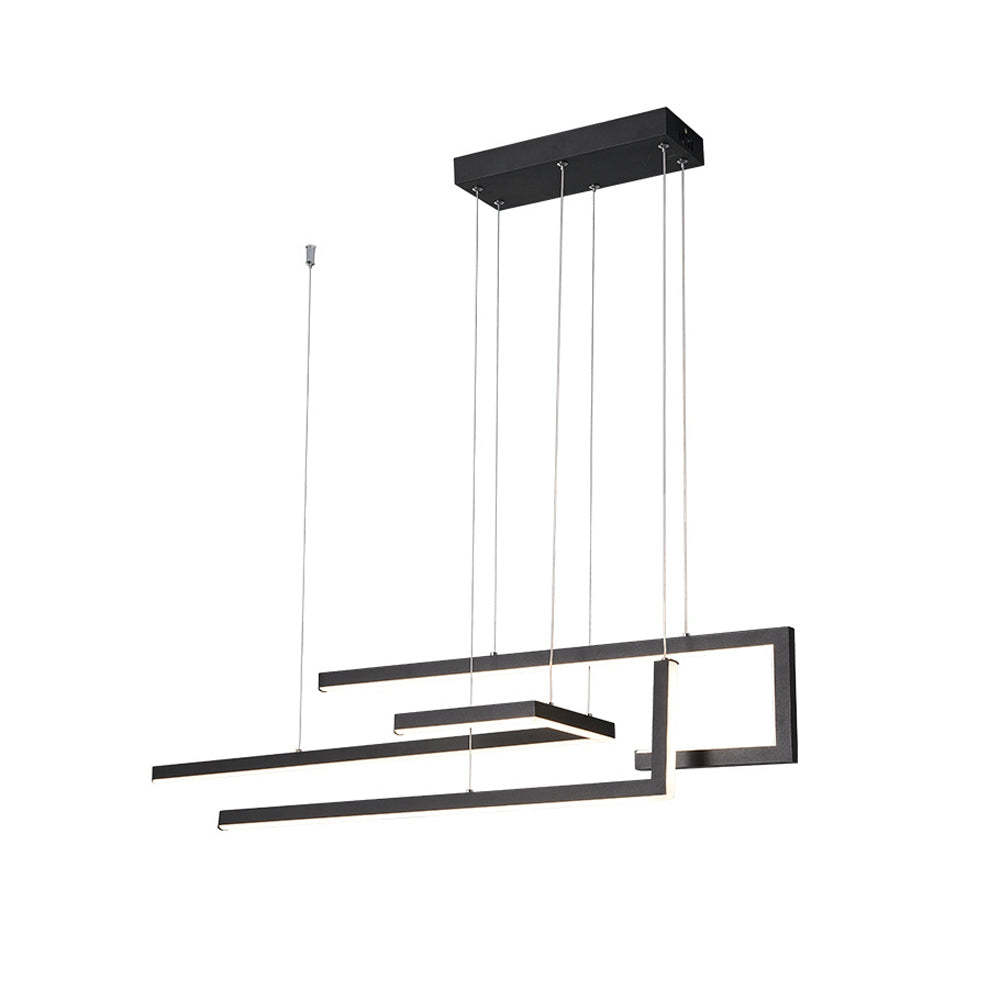 Geometric Strip Dimmable Nordic Dining Chandelier — Gold / Warm White