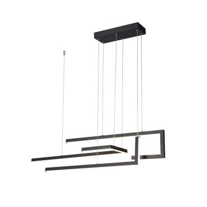 Geometric Strip Dimmable Nordic Dining Chandelier — Gold / Warm White