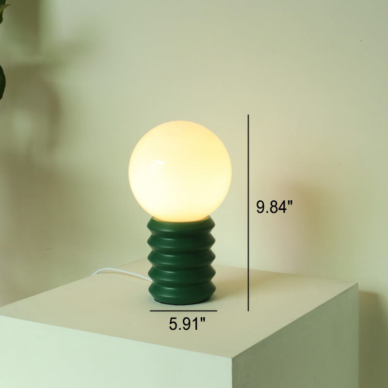 Vintage Orange Solid Glass Table Lamp
