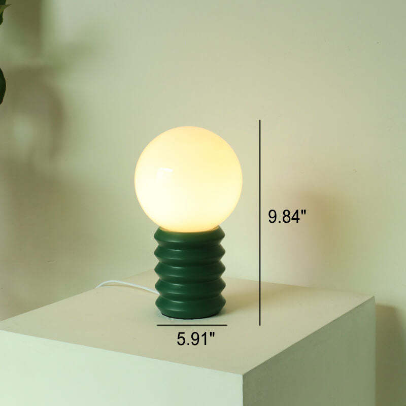 Vintage Orange Solid Glass Table Lamp