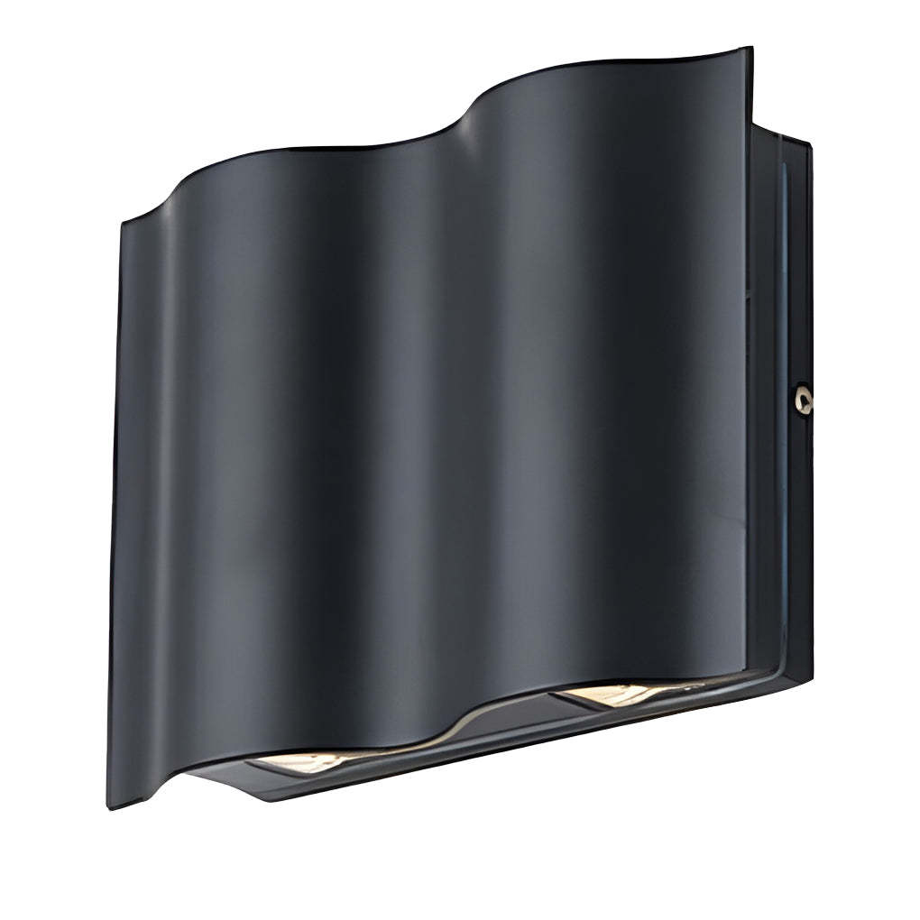 Arc Waterproof Wave Wall Sconces Outdoor Cool LED Up and Down Wall Mounted Lights-Lighom