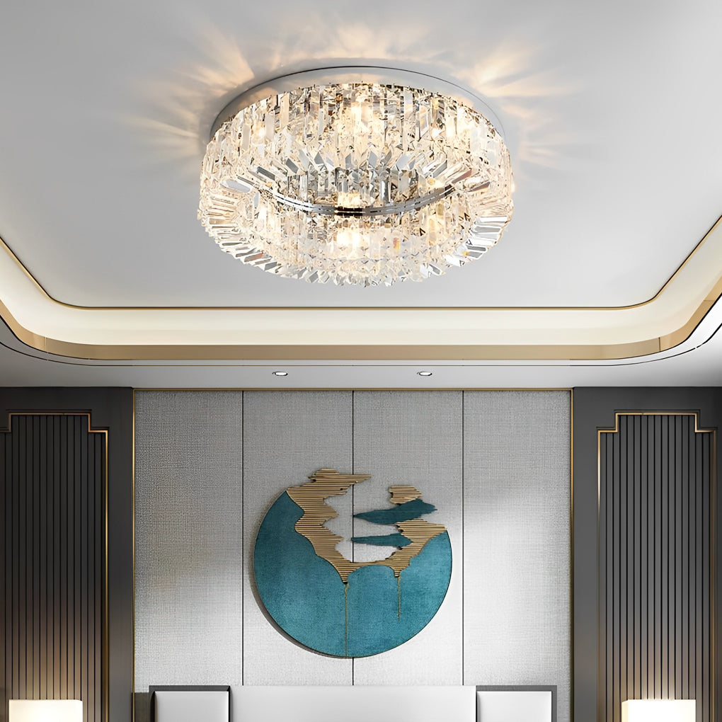 Elegant Ring Drum Crystal Chandelier