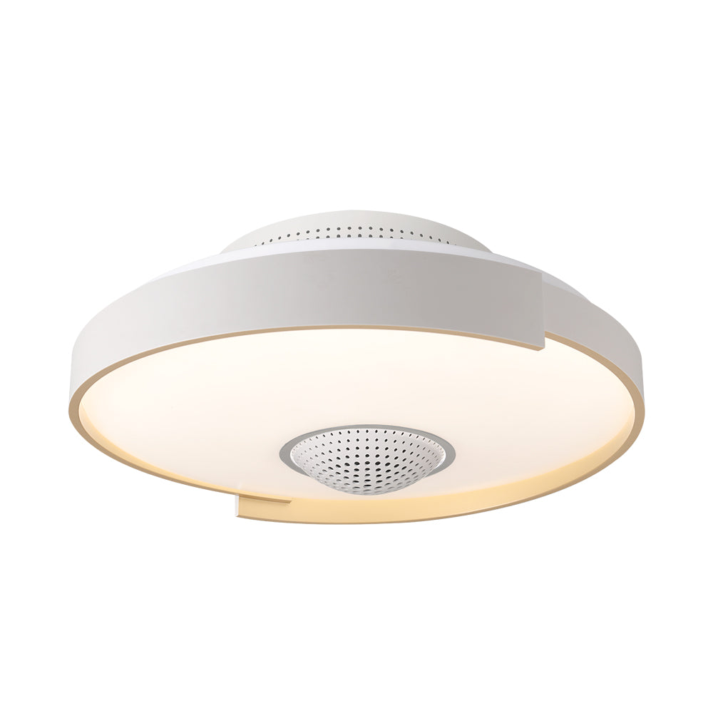 Modern 6-Speed Bladeless Ceiling Fan with Dimmable LED Light  - Round-Lighom