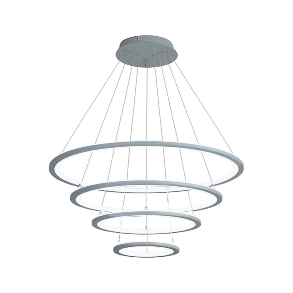 4 Rings Chandelier Light LED Mid-century Chandeliers with Remote-Lighom