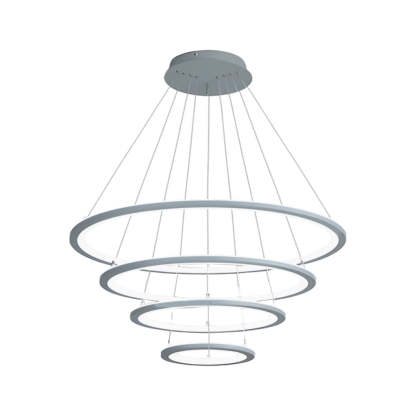 4 Rings Chandelier Light LED Mid-century Chandeliers with Remote-Lighom