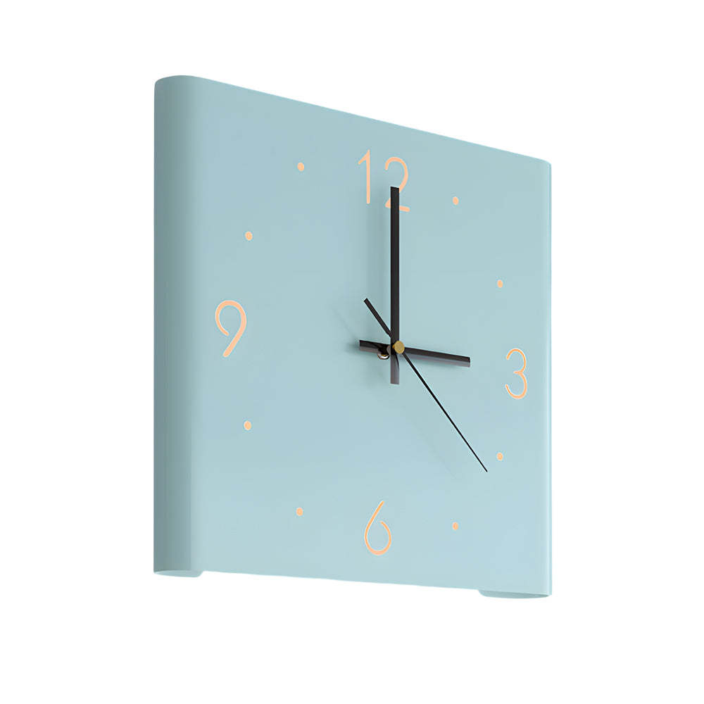 Square Metal Silent Backlit LED Corner Wall Clock Modern Wall Decor-Lighom