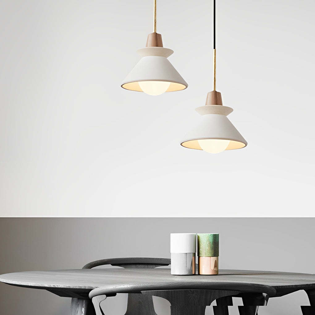 Cement Wood White Nordic Kitchen Pendant