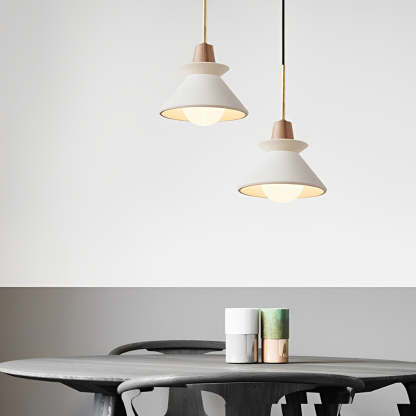Cement Wood White Nordic Kitchen Pendant