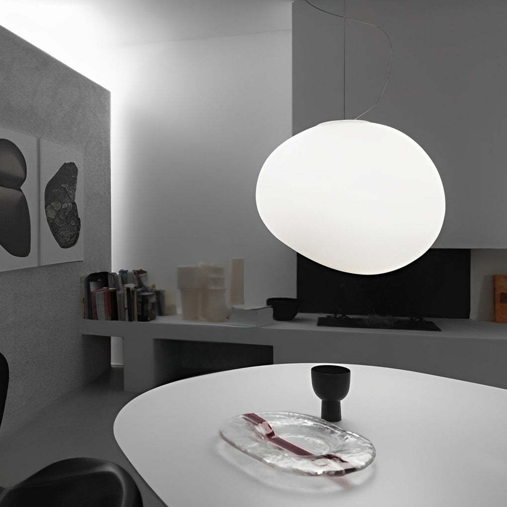Glass Round Ball LED White Modern Pendant