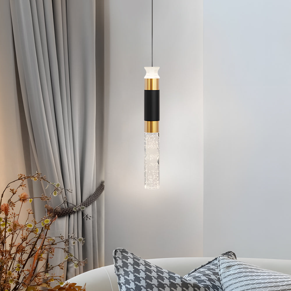 Modern cylinder black pendant lighting, Lighom