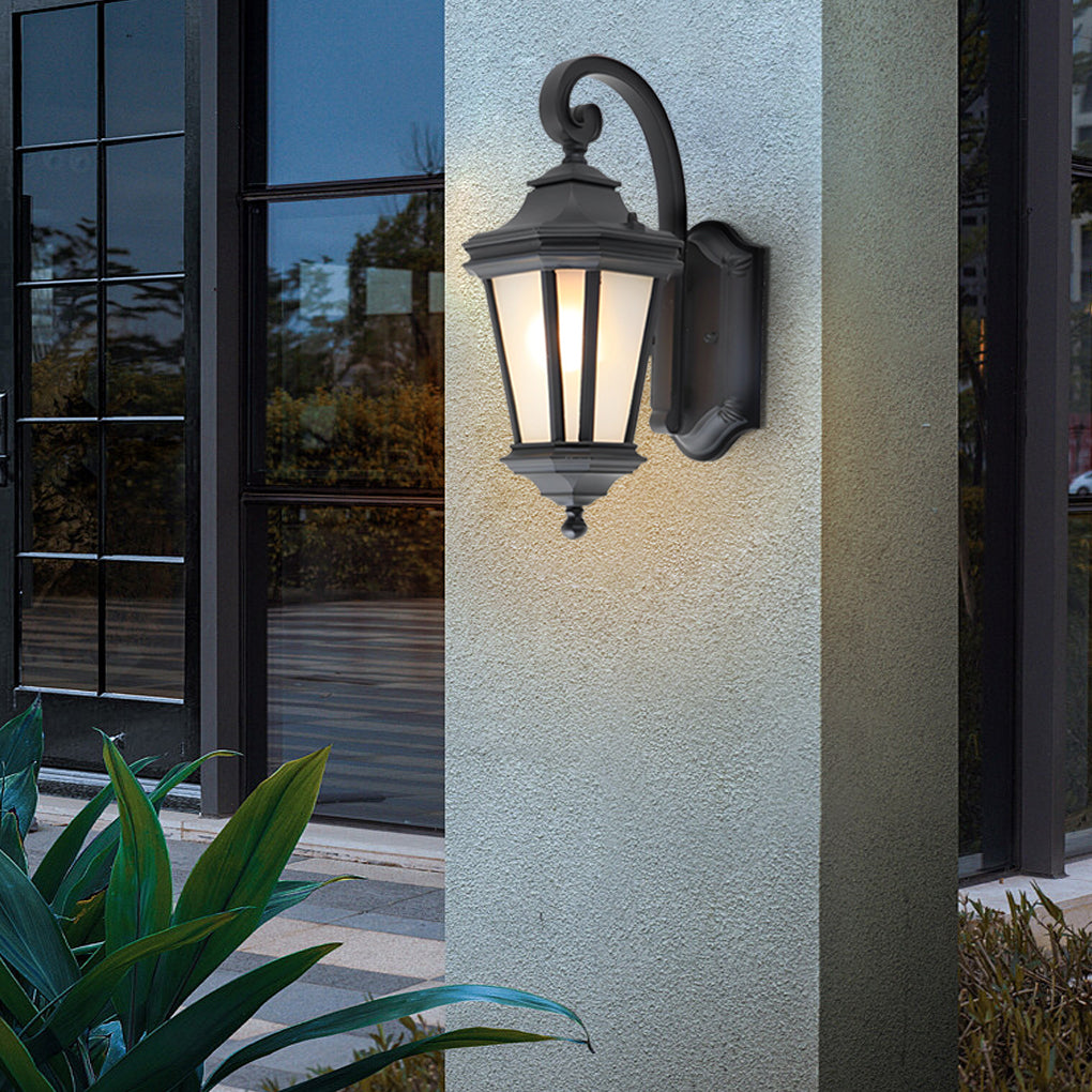 Lighom modern frosted glass outdoor wall lighting — 20.9" H x 9.8" Dia