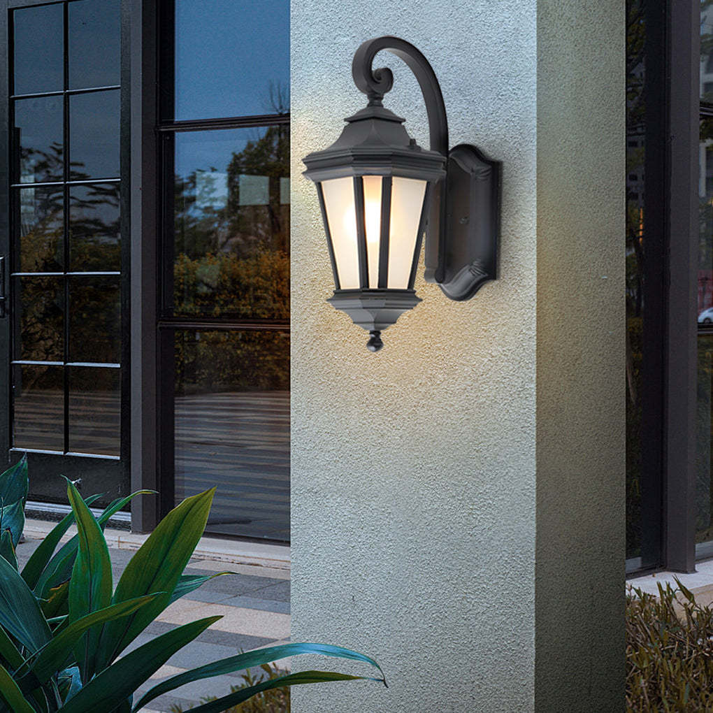 Minimalist Frosted Glass Waterproof European-Style Outdoor Wall Lamp-Lighom