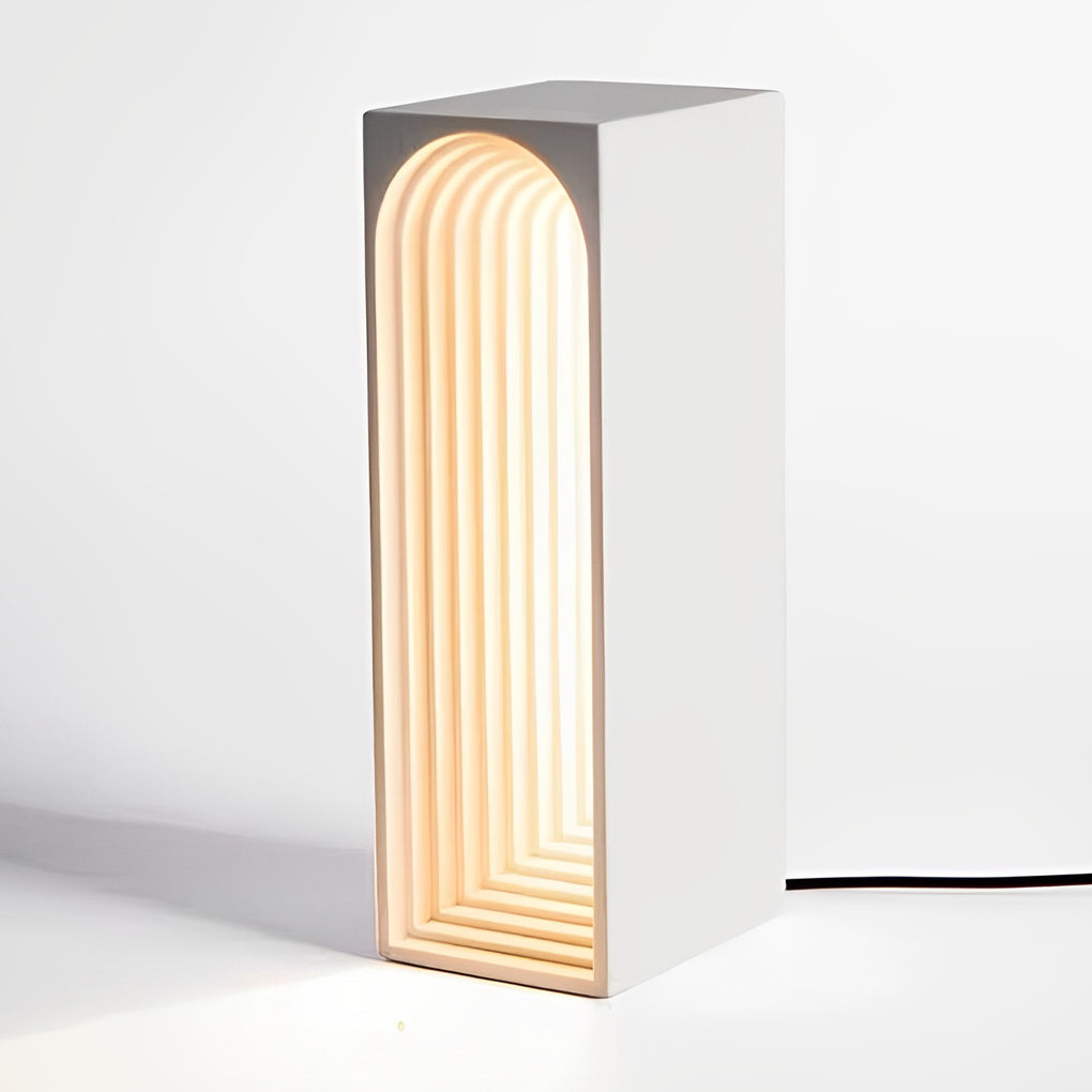 Nordic USB Concrete LED Rectangle Table Lamp-Lighom